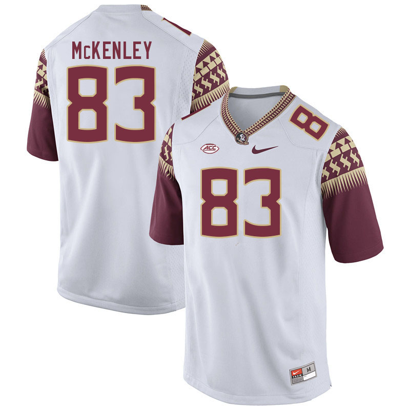 Men #83 Zamari McKenley Florida State Seminoles College Football Jerseys Stitched Sale-White